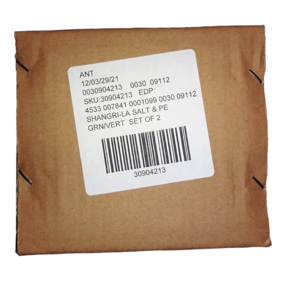 Anthropologie Salt + Pepper Shakers Shangri-La Green Ornate Stoneware NWT NIB - Picture 5 of 8